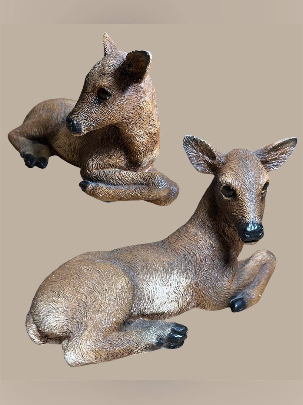 Resin baby deer decoration woodsy cabin nature